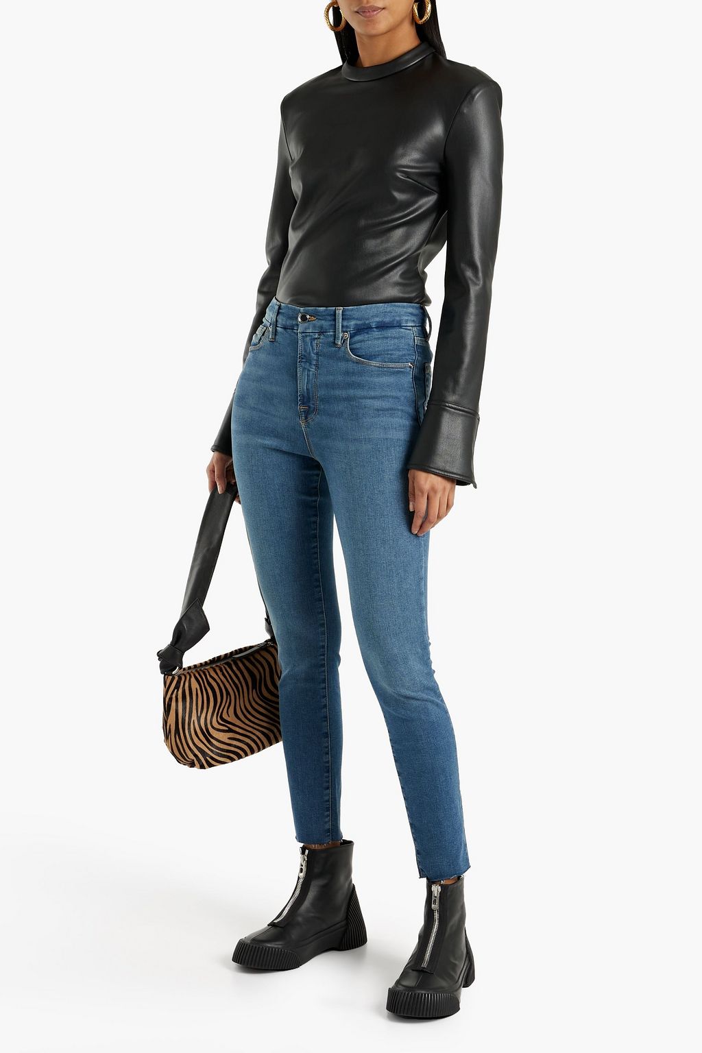 GOOD AMERICAN Cropped high-rise skinny jeans