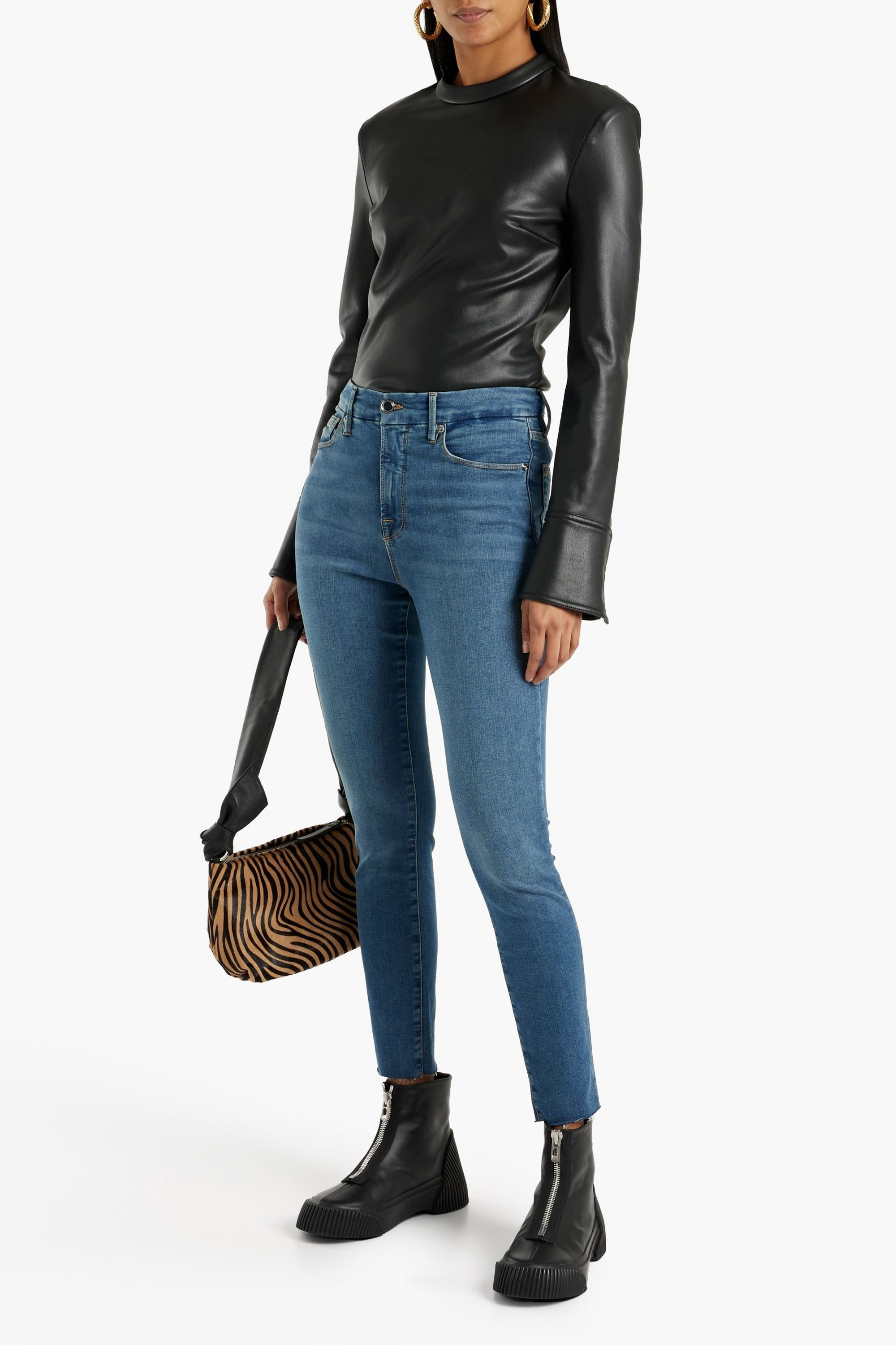 Good American Cropped high-rise skinny jeans