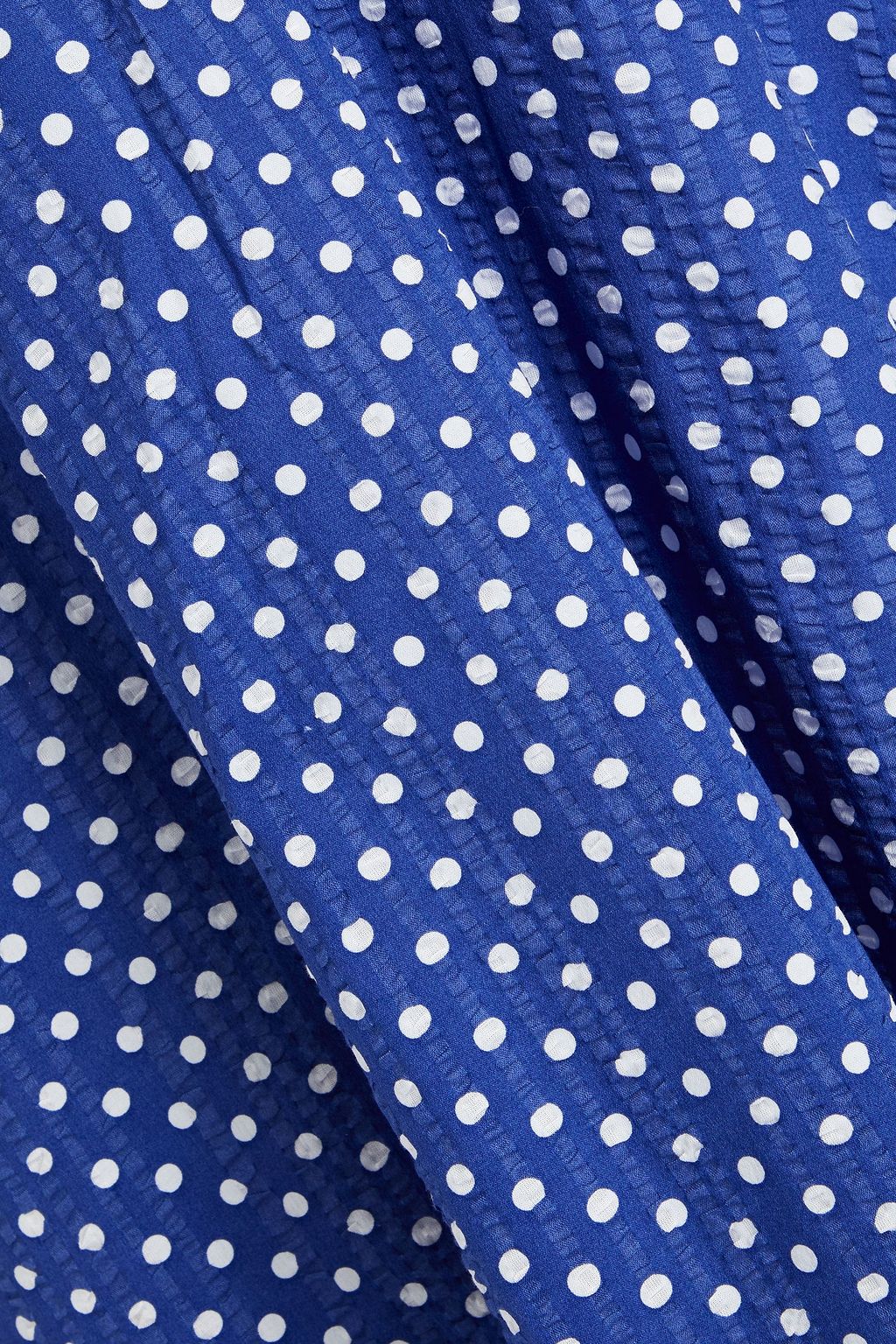 BAUM UND PFERDGARTEN Awa polka-dot organic cotton-seersucker midi dress