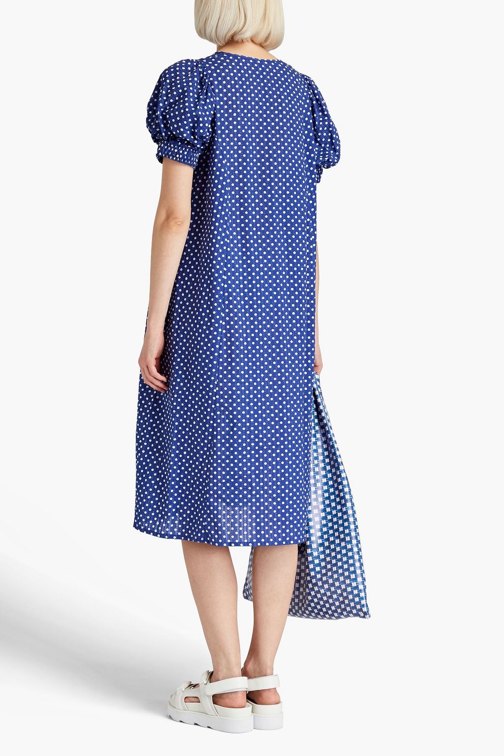 BAUM UND PFERDGARTEN Awa polka-dot organic cotton-seersucker midi dress