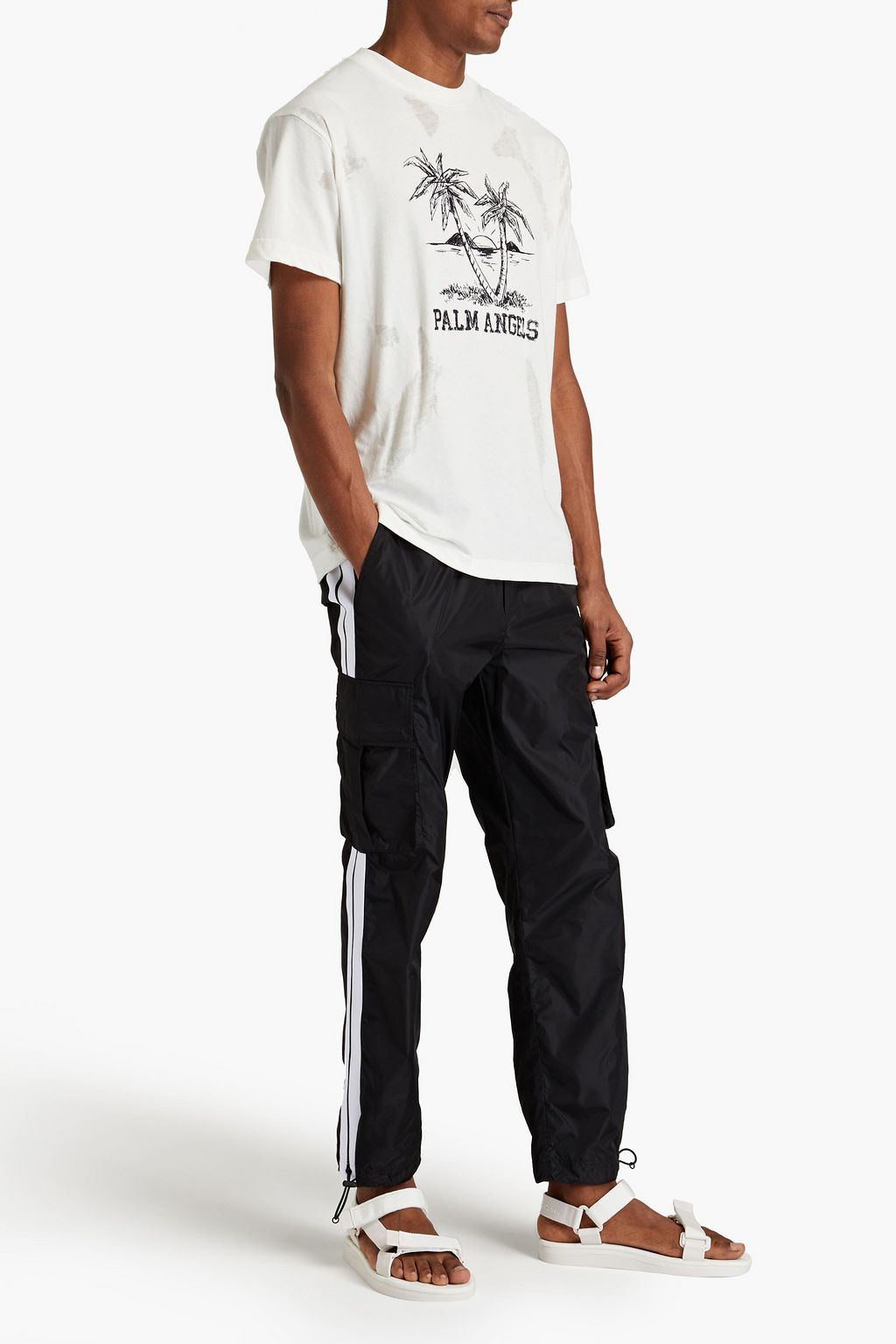 PALM ANGELS Printed shell track pants