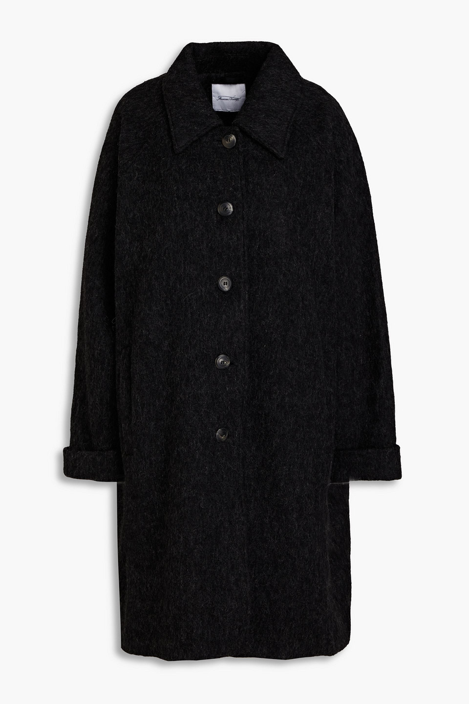 American Vintage Brushed Wool-blend Felt Coat In Black