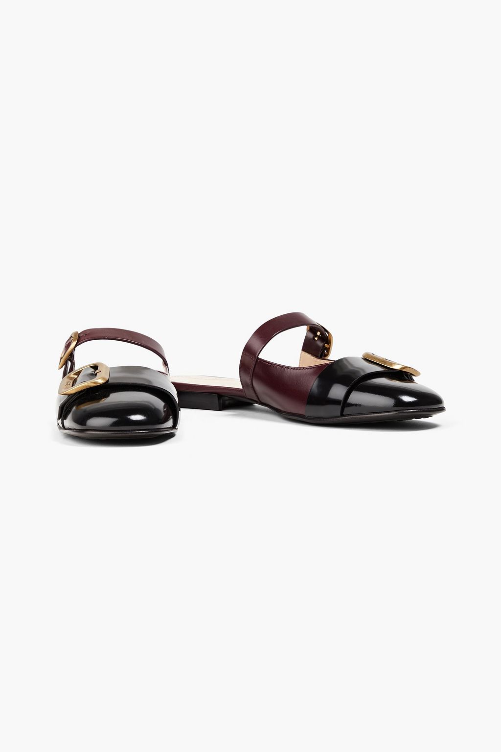 TOD'S Zweifarbige Slippers aus Leder