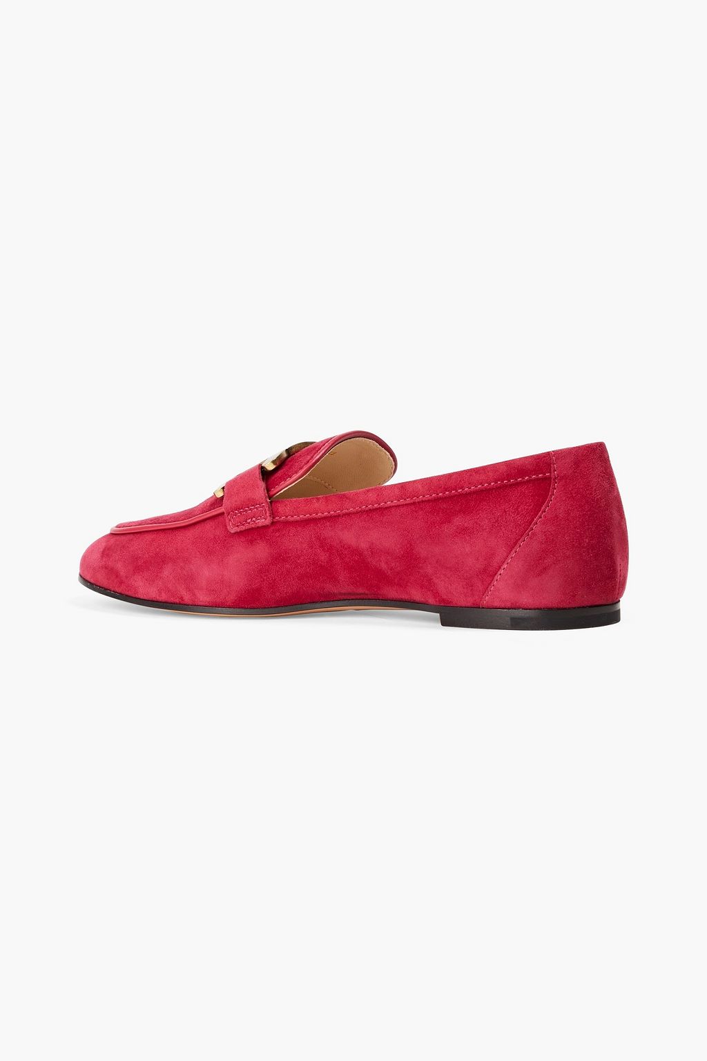 TOD'S Chain-embellished suede loafers