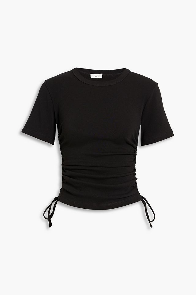 Austin ruched stretch-cotton jersey T-shirt