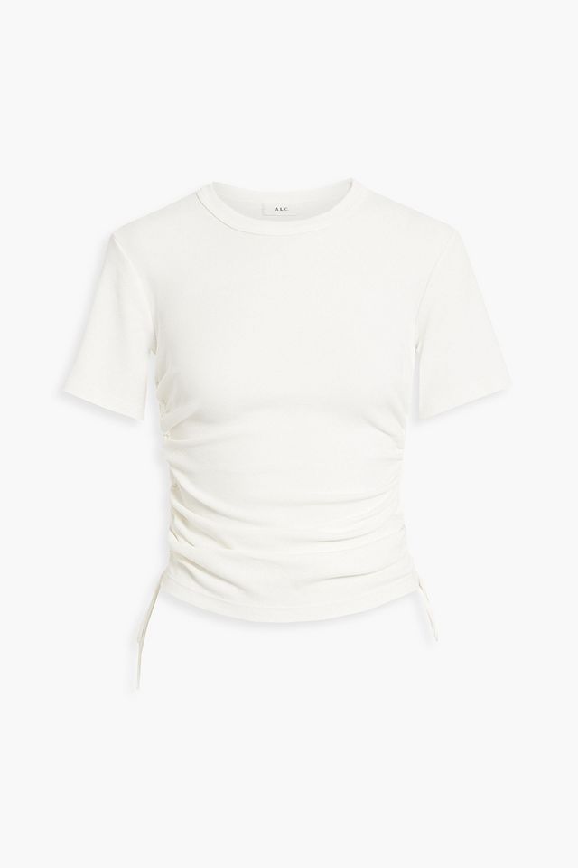 Austin ruched stretch-cotton jersey T-shirt