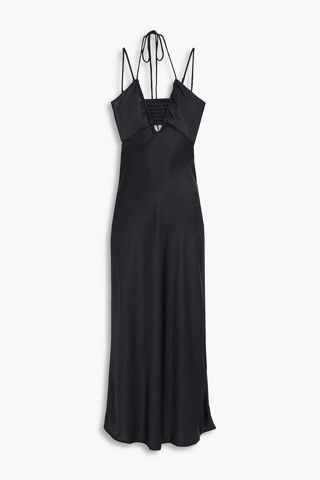 Sienna cutout satin midi dress