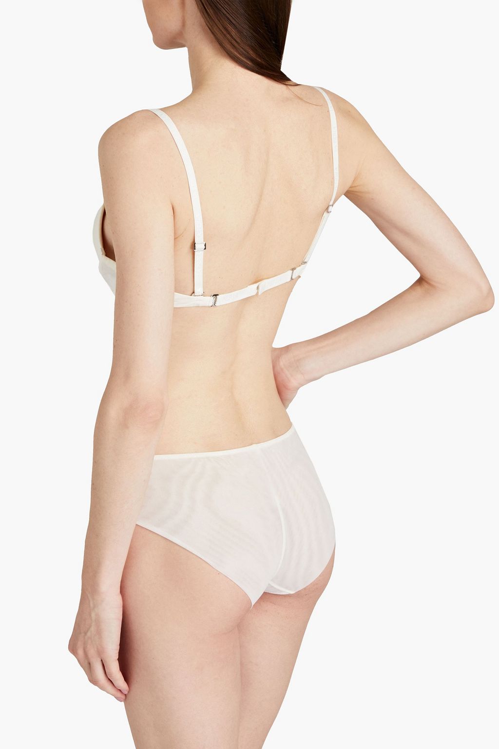 LA PERLA Embroidered stretch-tulle mid-rise briefs