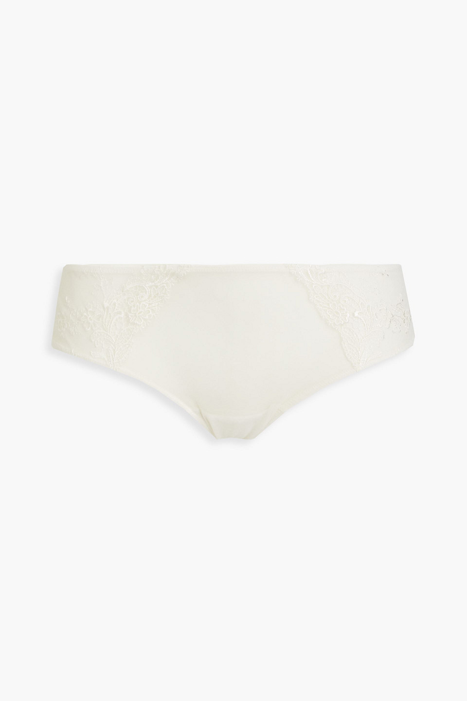 Embroidered stretch-tulle mid-rise briefs