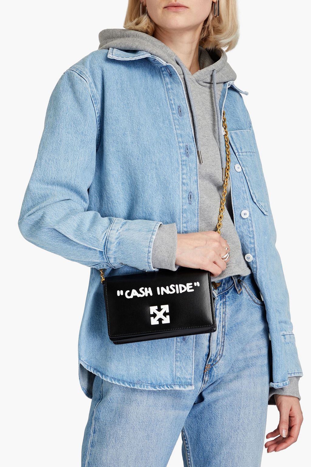 OFF-WHITE™ Jitney 0.5 printed leather shoulder bag