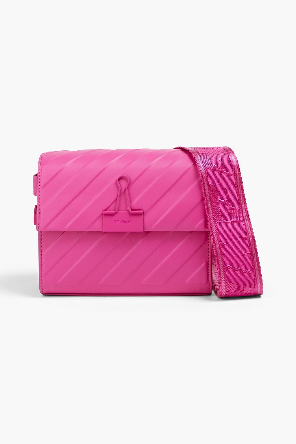 Off-White Clipper 18 Embossed Leather Shoulder Bag - Women - Bright Pink Shoulder Bags