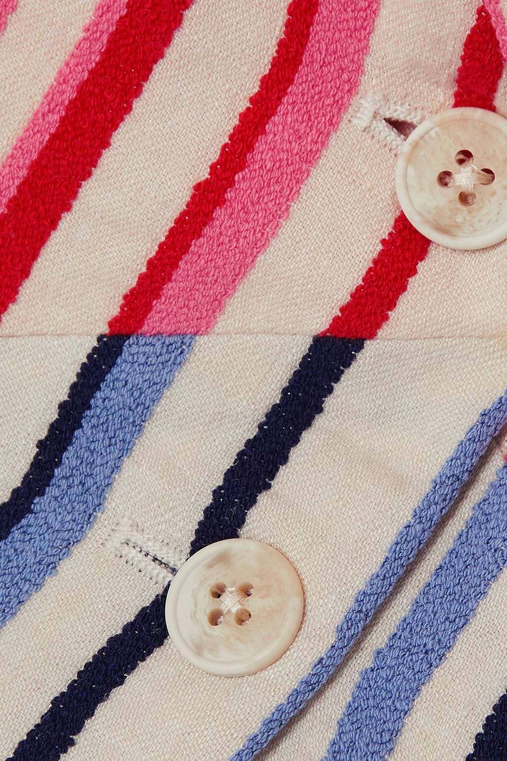 ROSIE ASSOULIN Striped linen and cotton-blend bouclé-jacquard vest