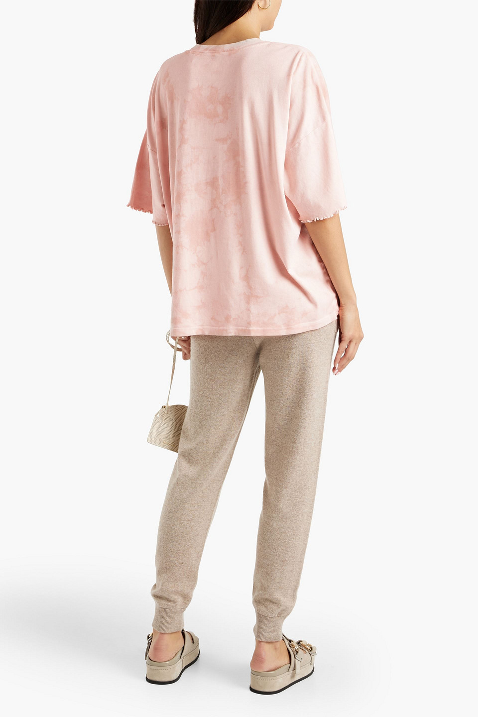 Shop Raquel Allegra Tie-dyed Cotton-jersey T-shirt In Pastel Pink