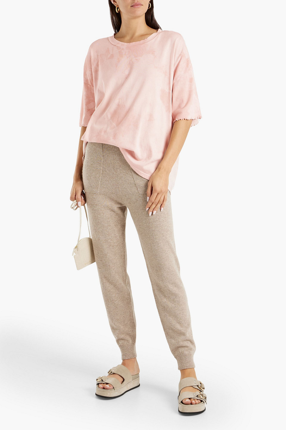 Shop Raquel Allegra Tie-dyed Cotton-jersey T-shirt In Pastel Pink