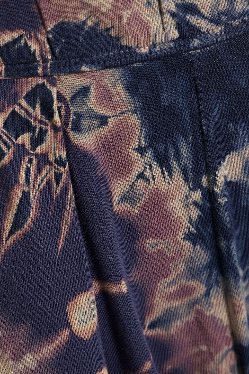 RAQUEL ALLEGRA Cropped pleated tie-dyed cotton-jersey tapered pants