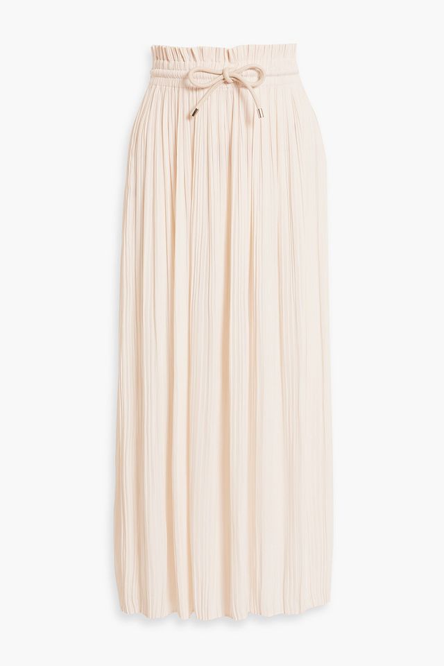 Everly plissé-woven maxi skirt