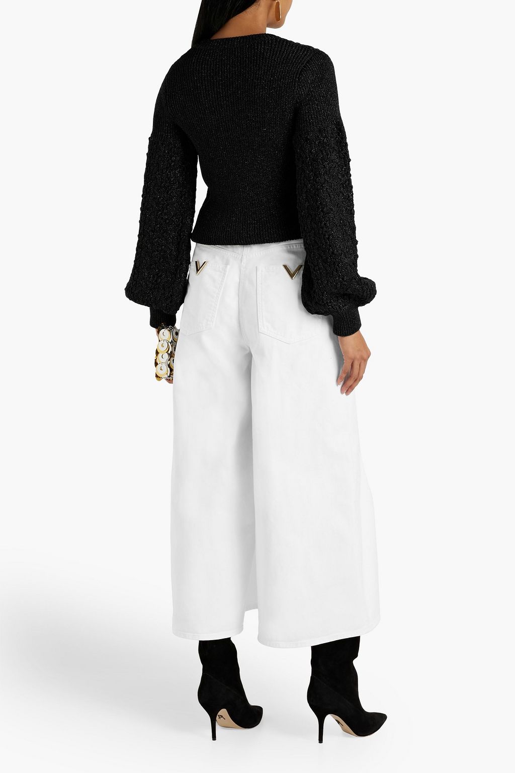 VALENTINO GARAVANI Metallic cable-knit sweater