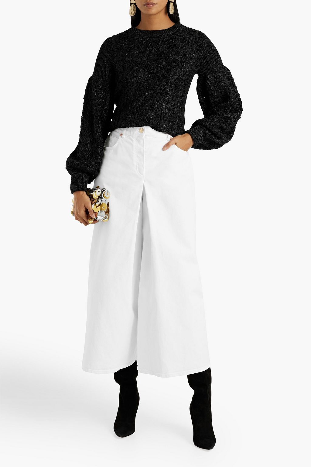 VALENTINO GARAVANI Metallic cable-knit sweater