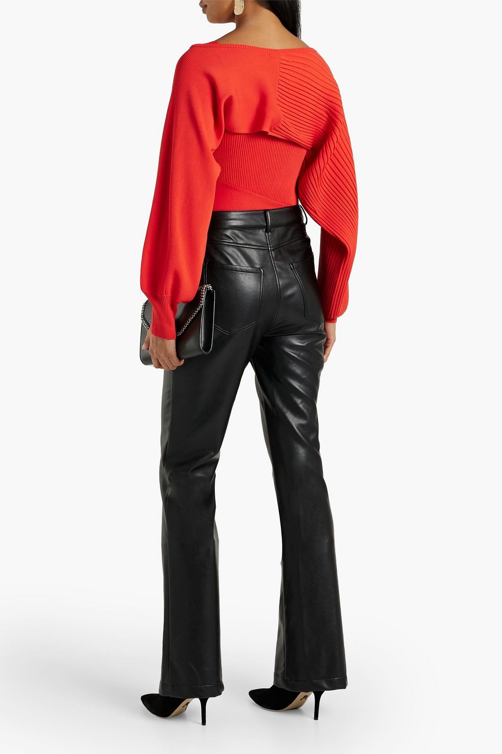 NICHOLAS Layered ribbed-knit top