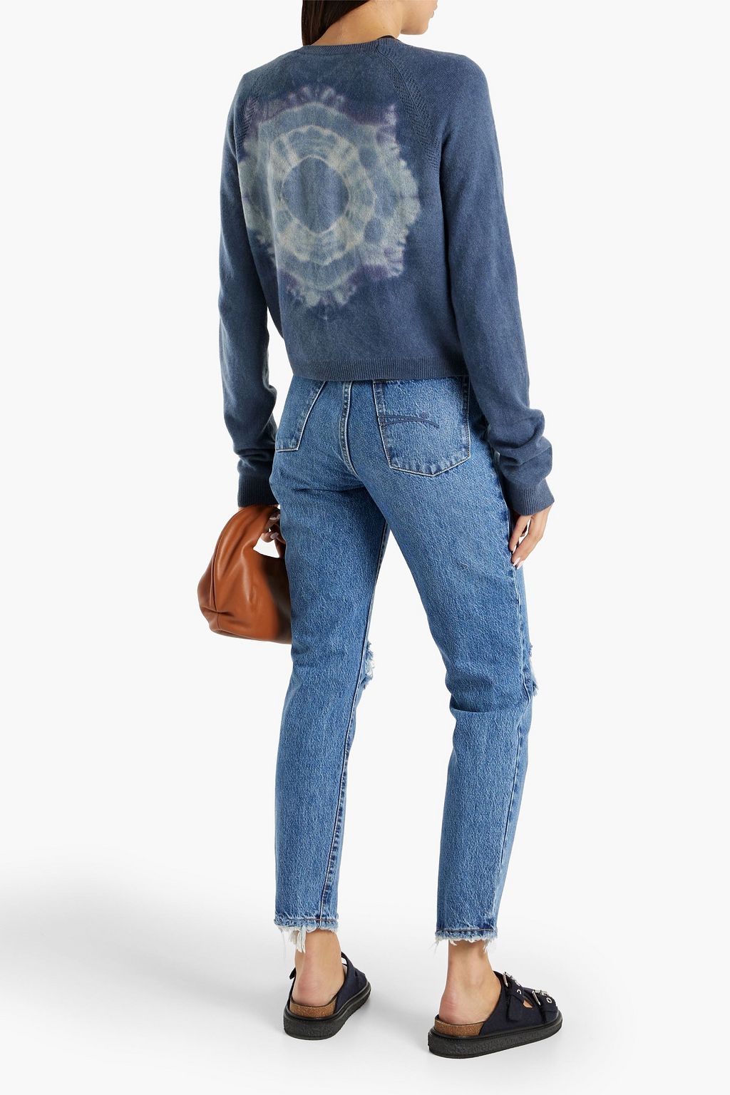RAQUEL ALLEGRA Bjork tie-dyed cashmere wrap cardigan