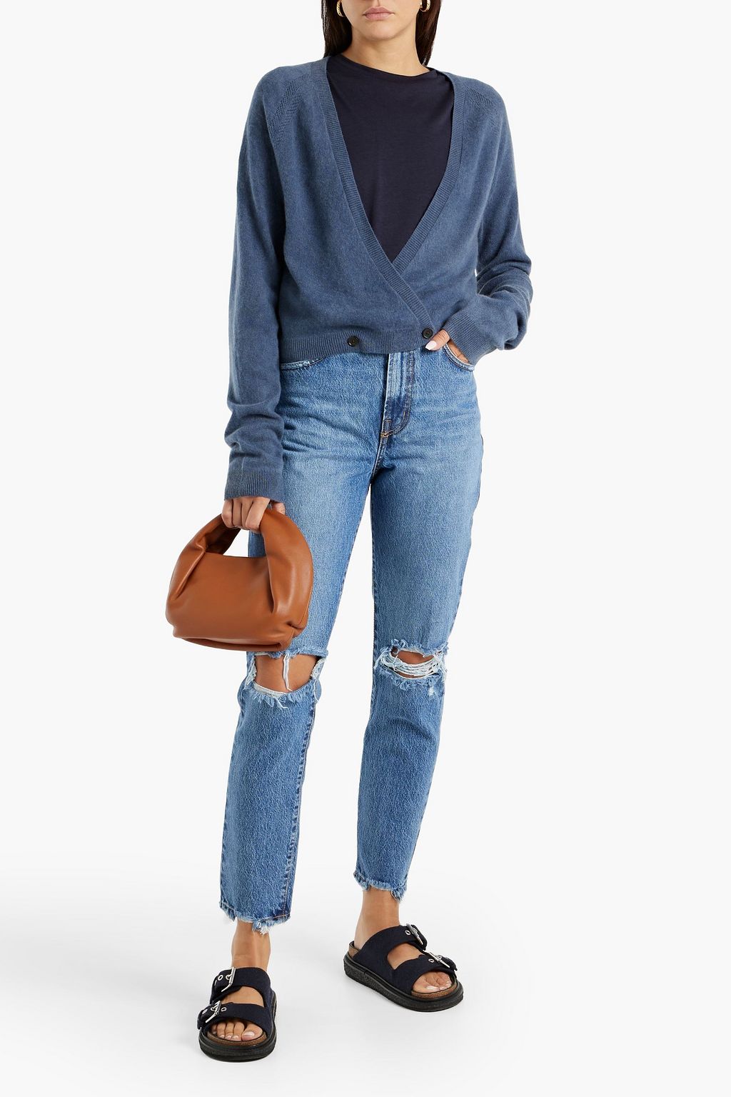 RAQUEL ALLEGRA Bjork tie-dyed cashmere wrap cardigan