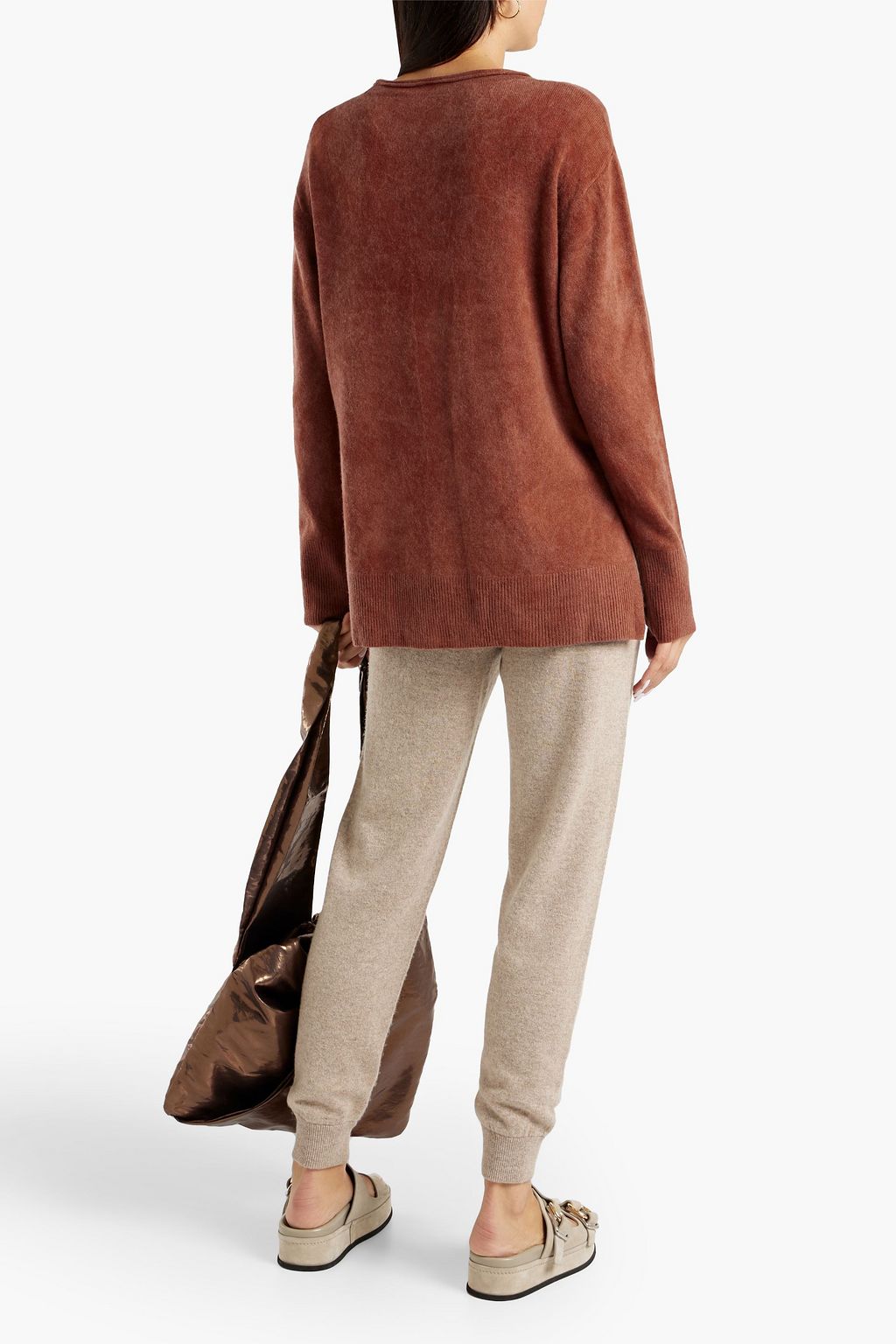 RAQUEL ALLEGRA Boyfriend tie-dyed cashmere sweater
