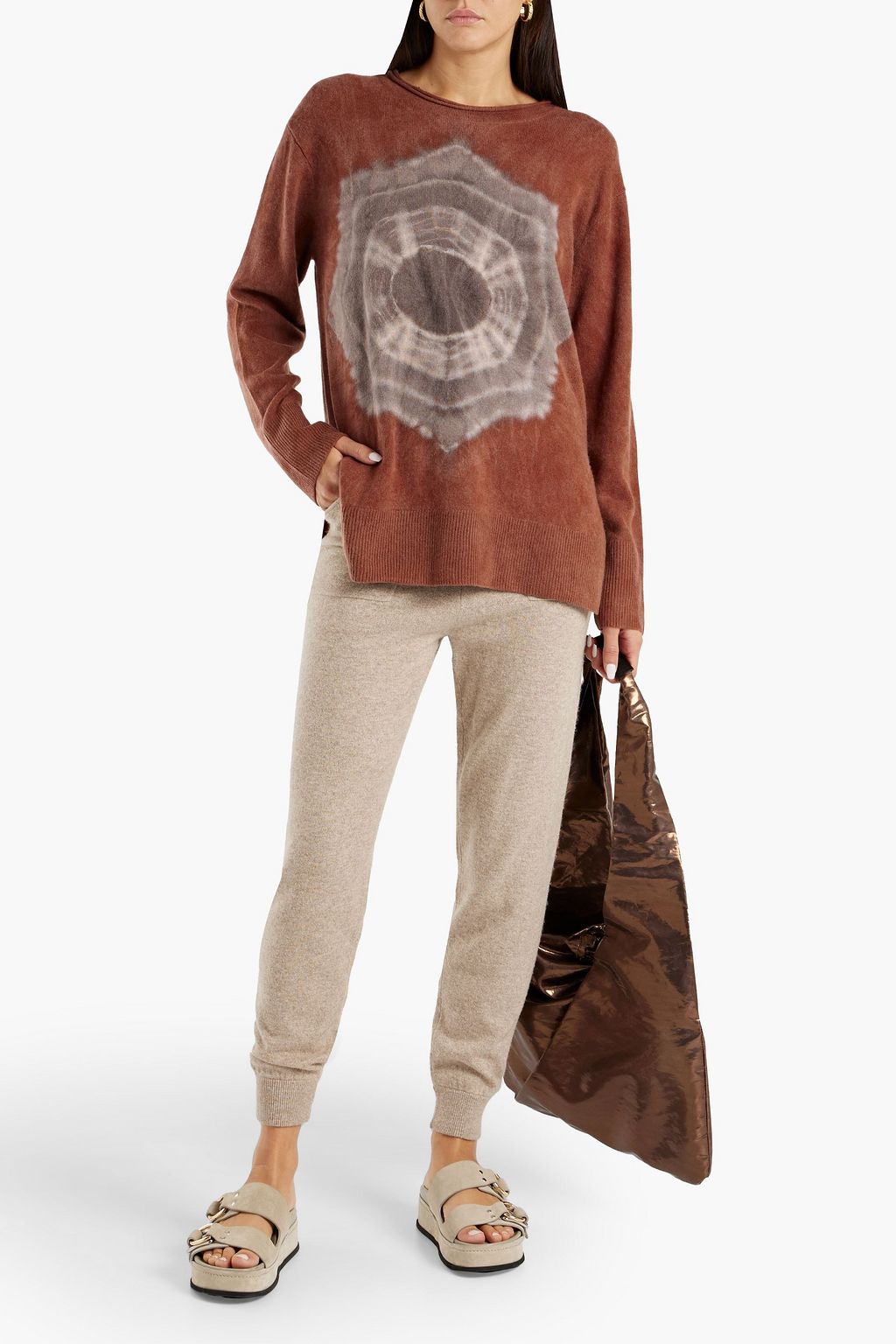 RAQUEL ALLEGRA Boyfriend tie-dyed cashmere sweater