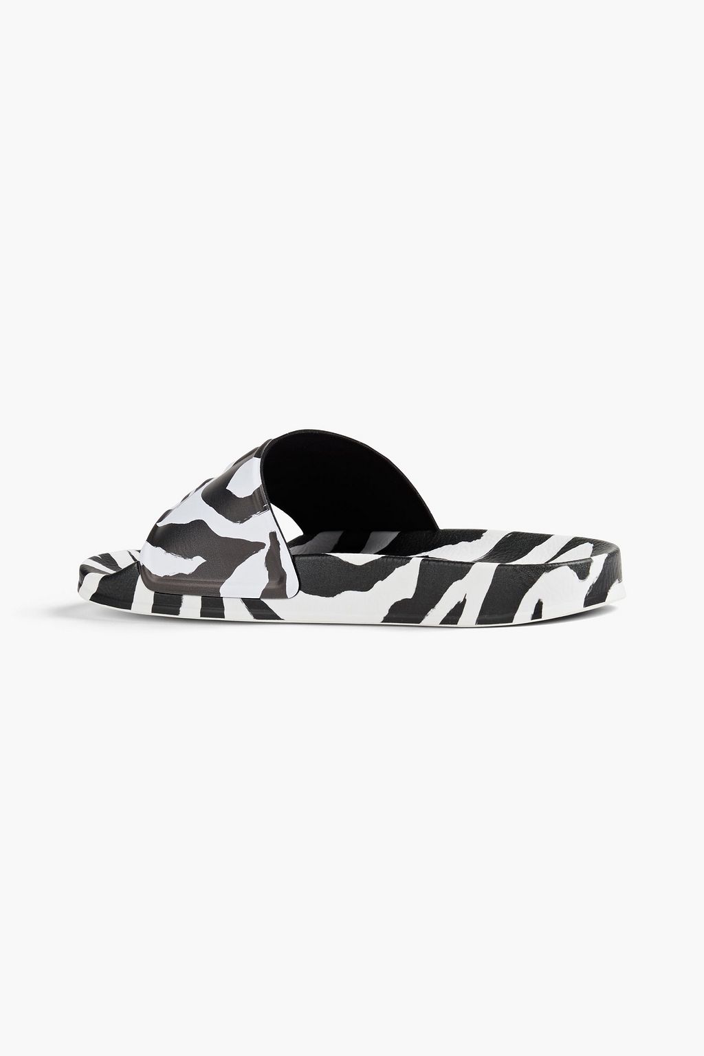 OFF-WHITE™ Zebra-print logo-embossed faux leather slides