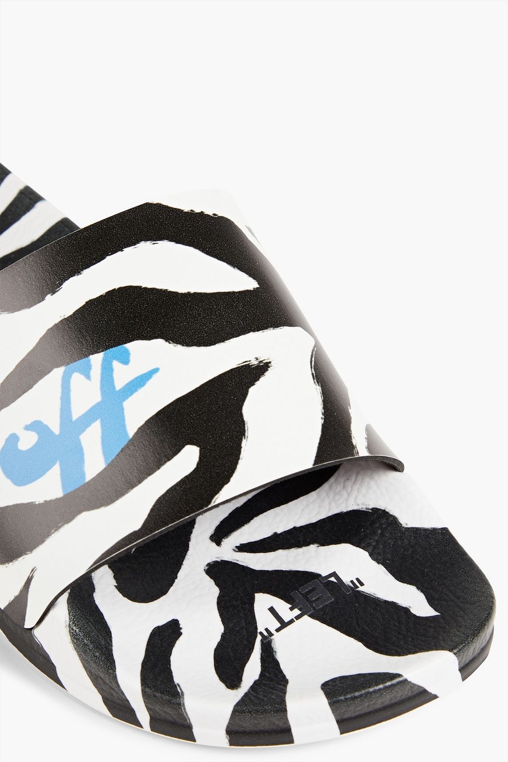 OFF-WHITE™ 프린트 인조 가죽 슬라이드 샌들