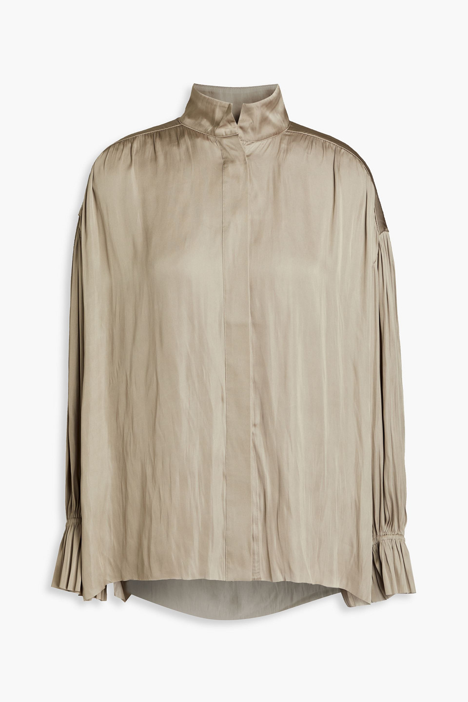 Day Birger Et Mikkelsen Cassidy Gathered Satin-crepe Blouse In Grey