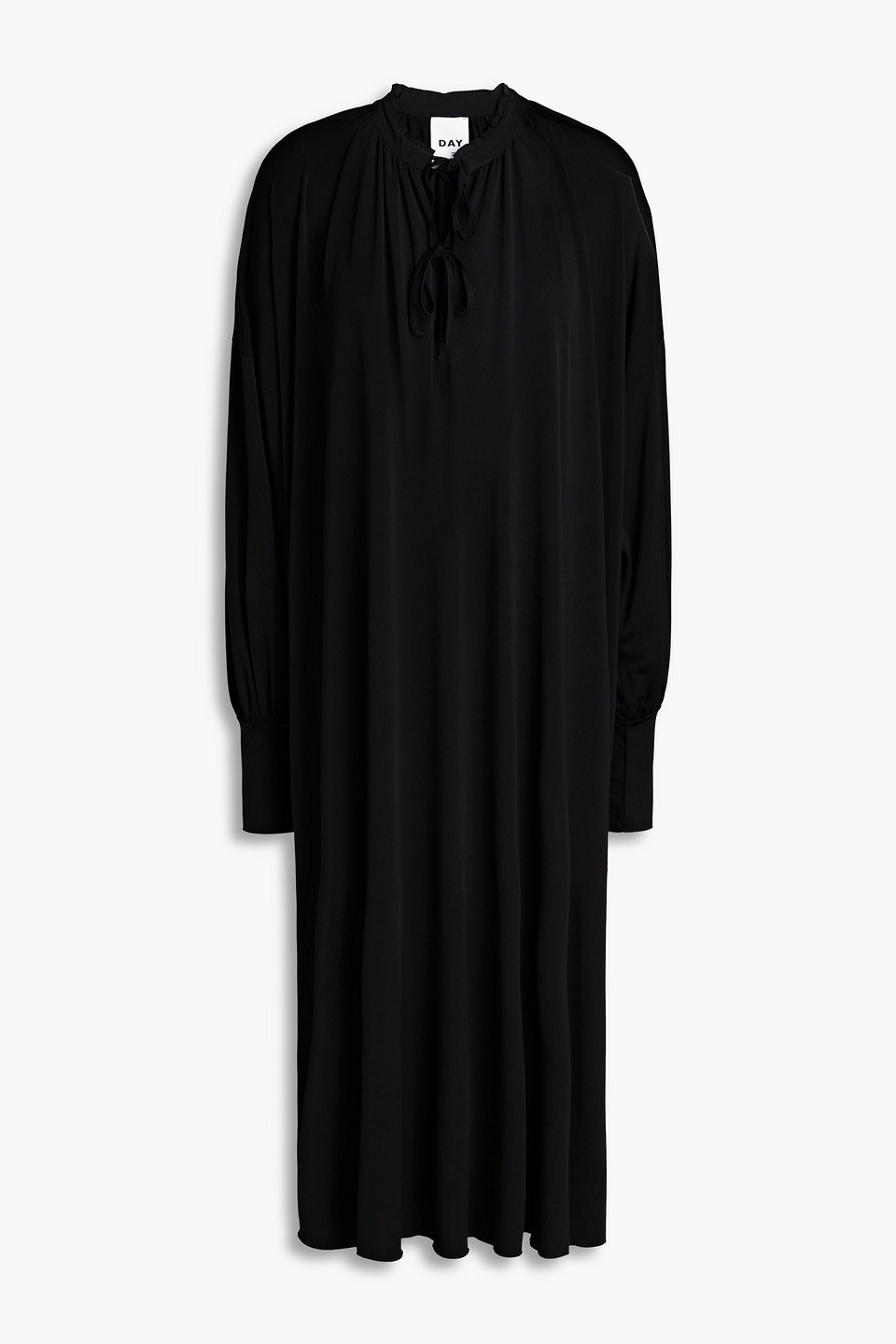 Day Birger Et Mikkelsen Gathered Stretch-jersey Midi Dress In Black