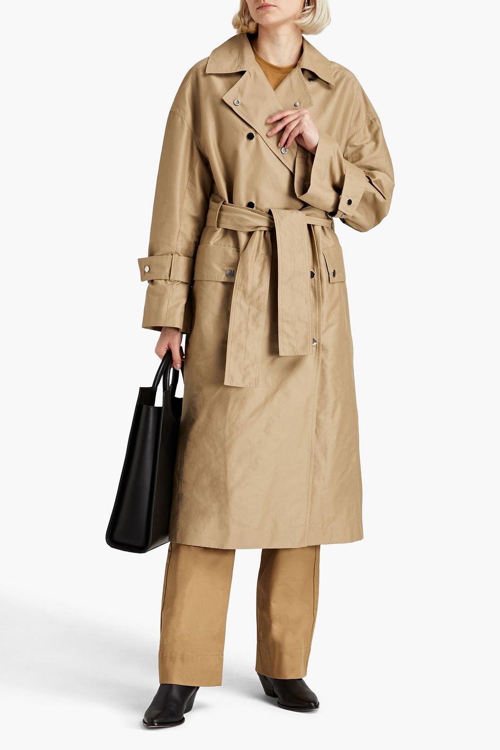 DAY BIRGER ET MIKKELSEN Graham double-breasted cotton-blend sateen trench coat