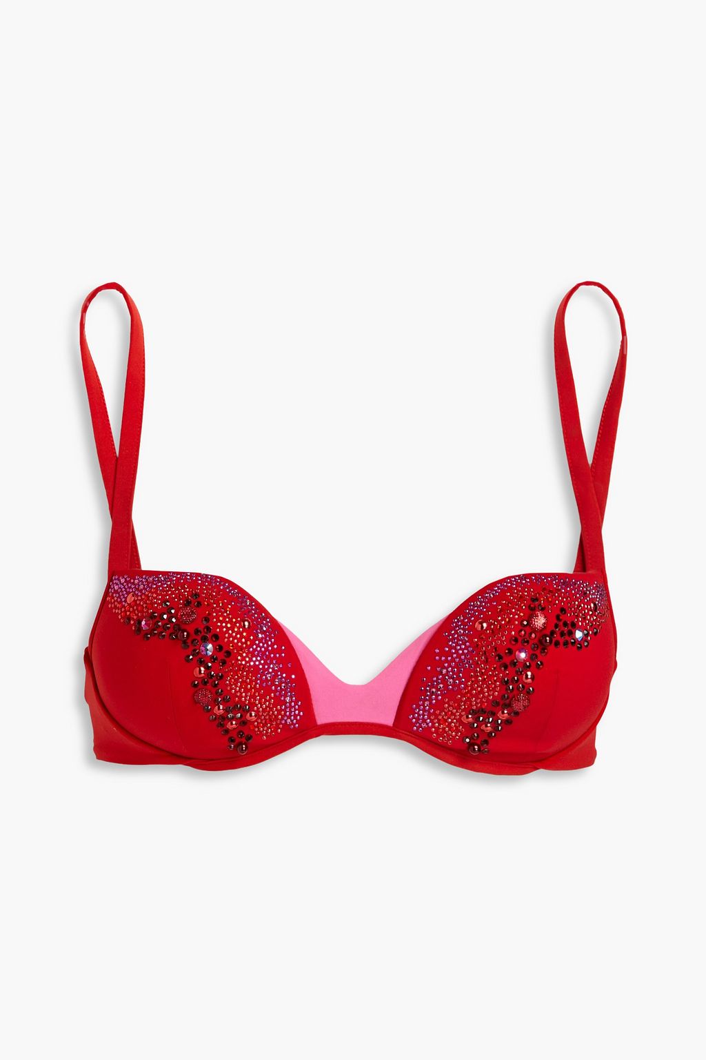 LA PERLA Embellished underwired bikini top THE OUTNET