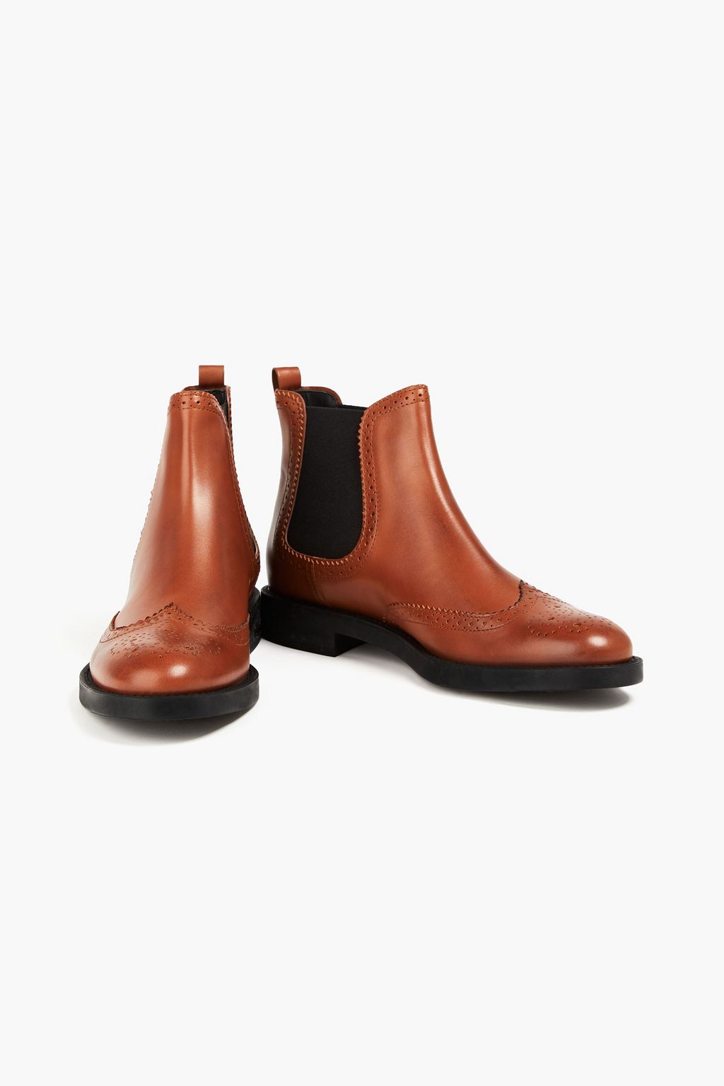 TOD'S Perforated burnished leather Chelsea boots