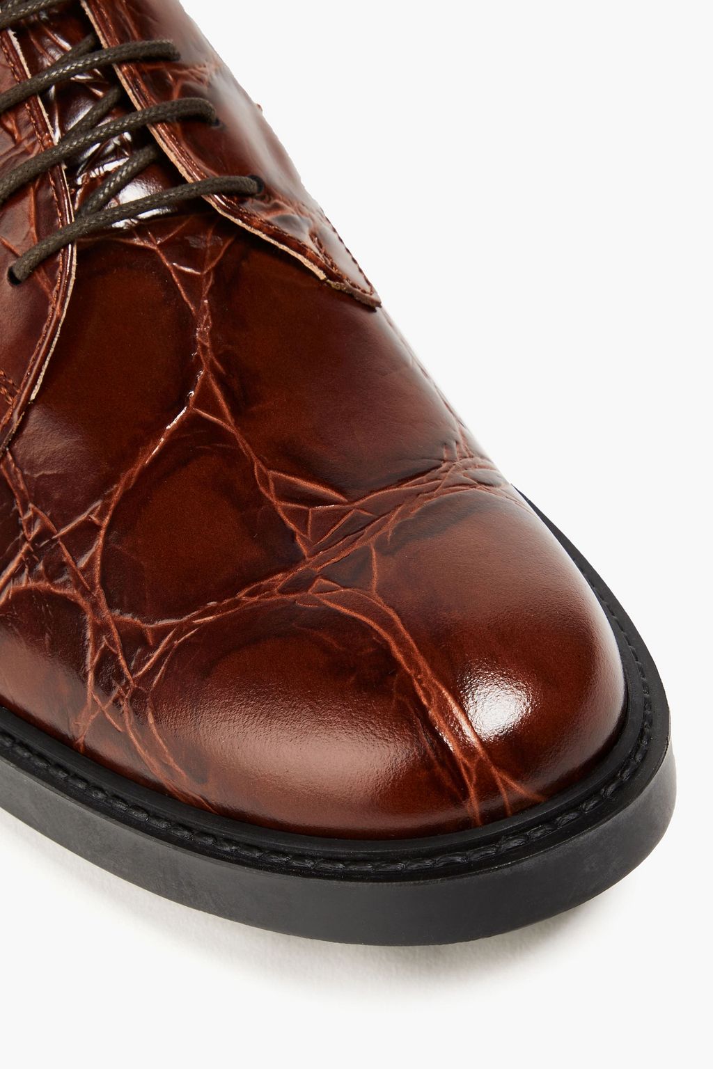 TOD'S Croc-effect leather brogues