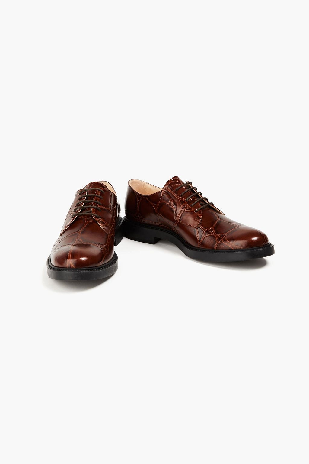 TOD'S Croc-effect leather brogues