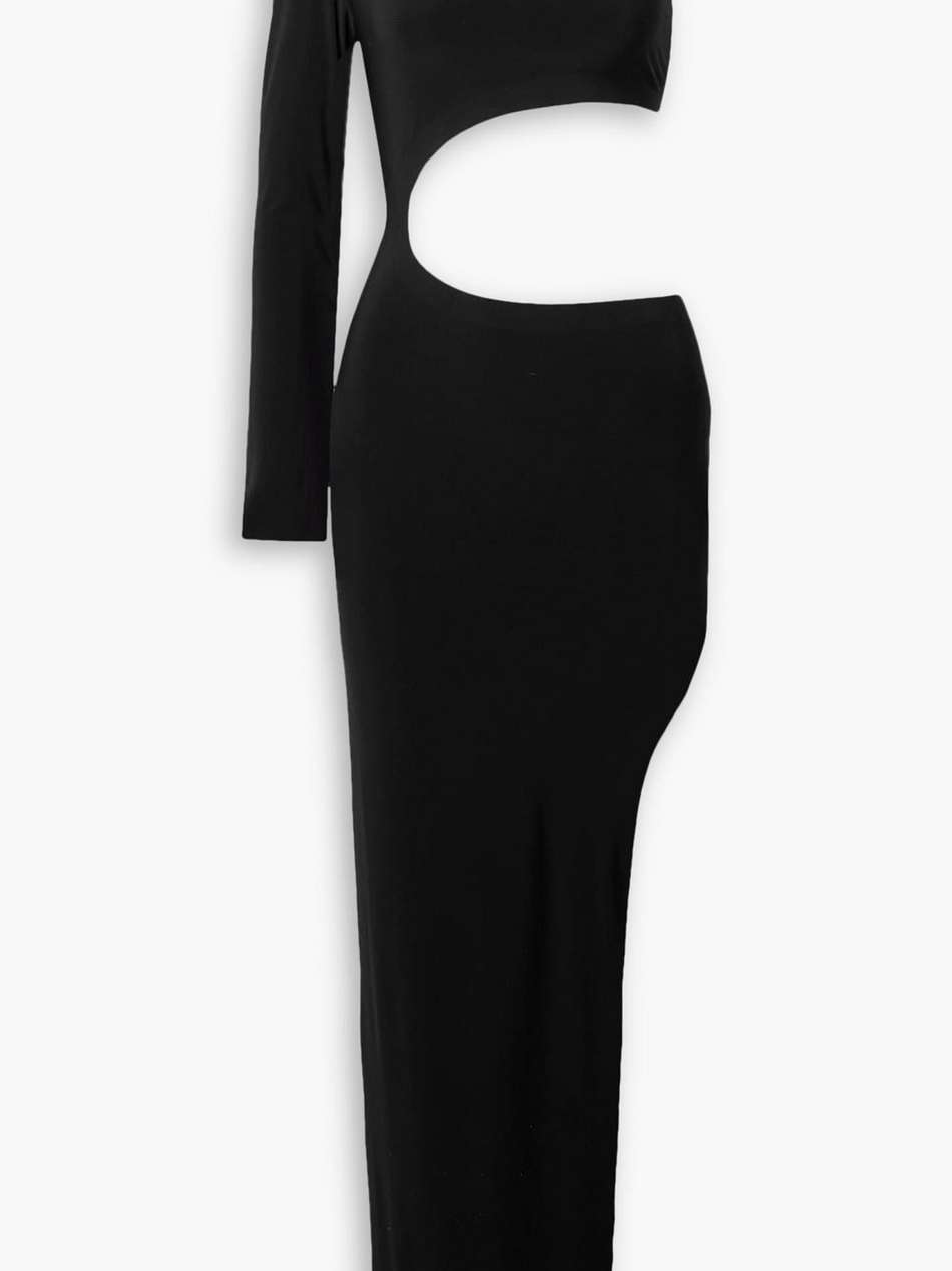 shane one-shoulder cutout stretch-jersey gown