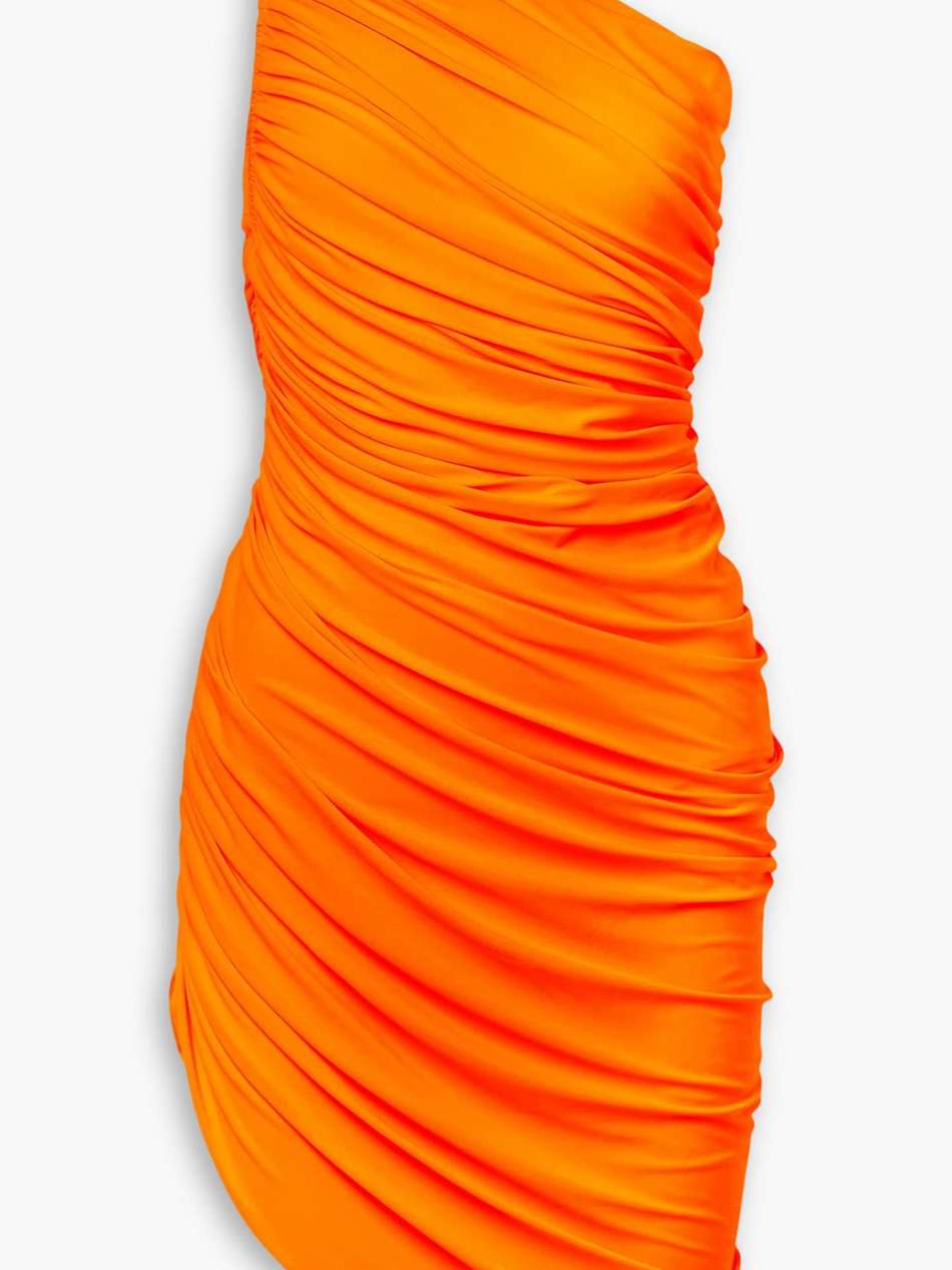 diana one-shoulder ruched stretch-jersey dress