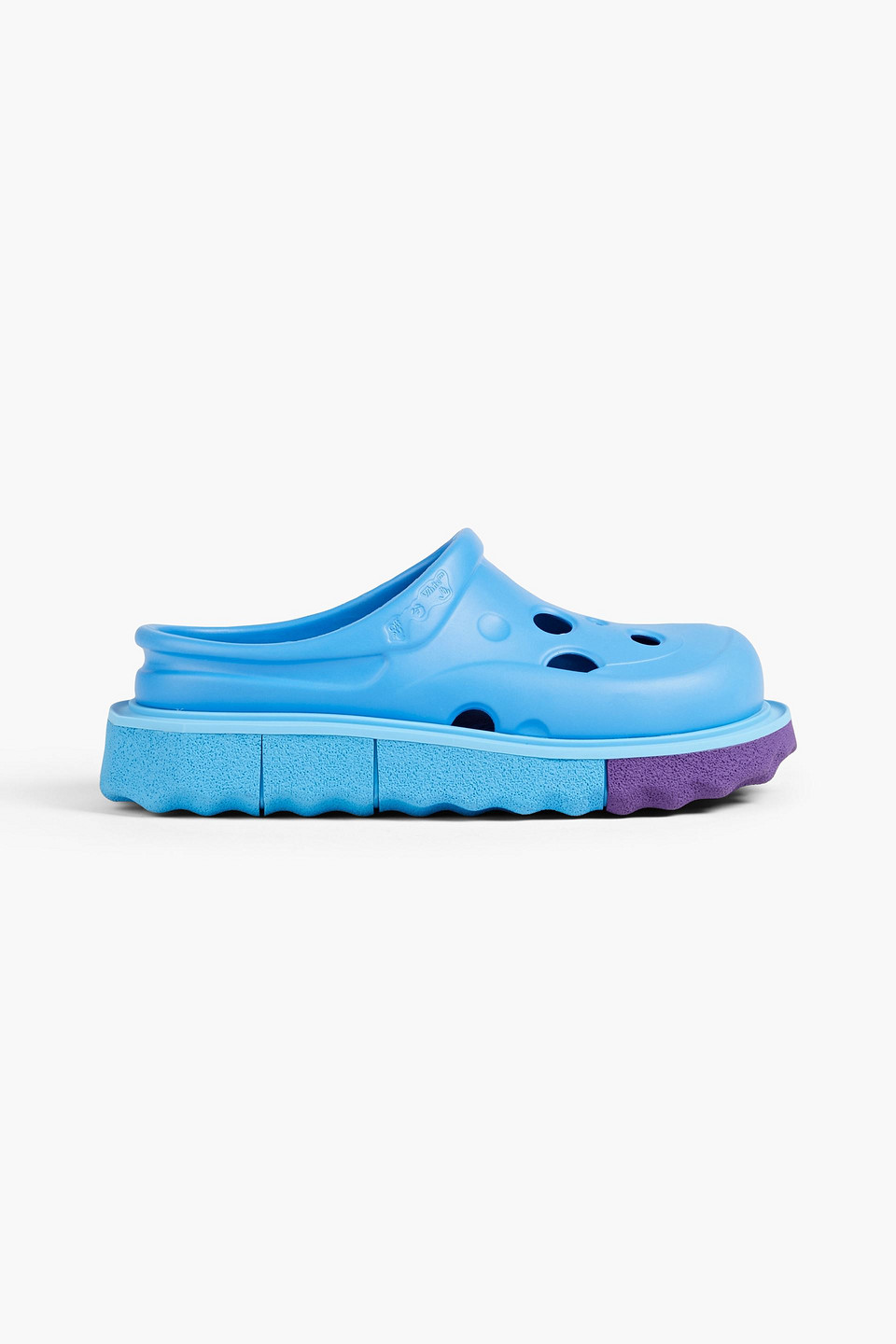 Off-white Meteor Perforated Rubber Mules In Blue