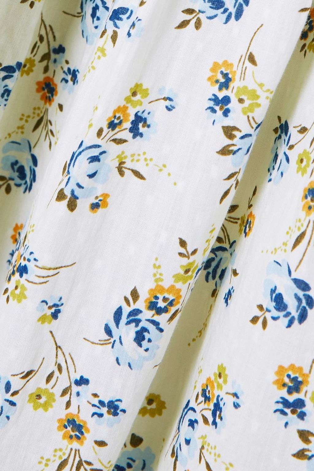 THE GREAT. Moonstone belted tiered floral-print cotton-voile midi dress