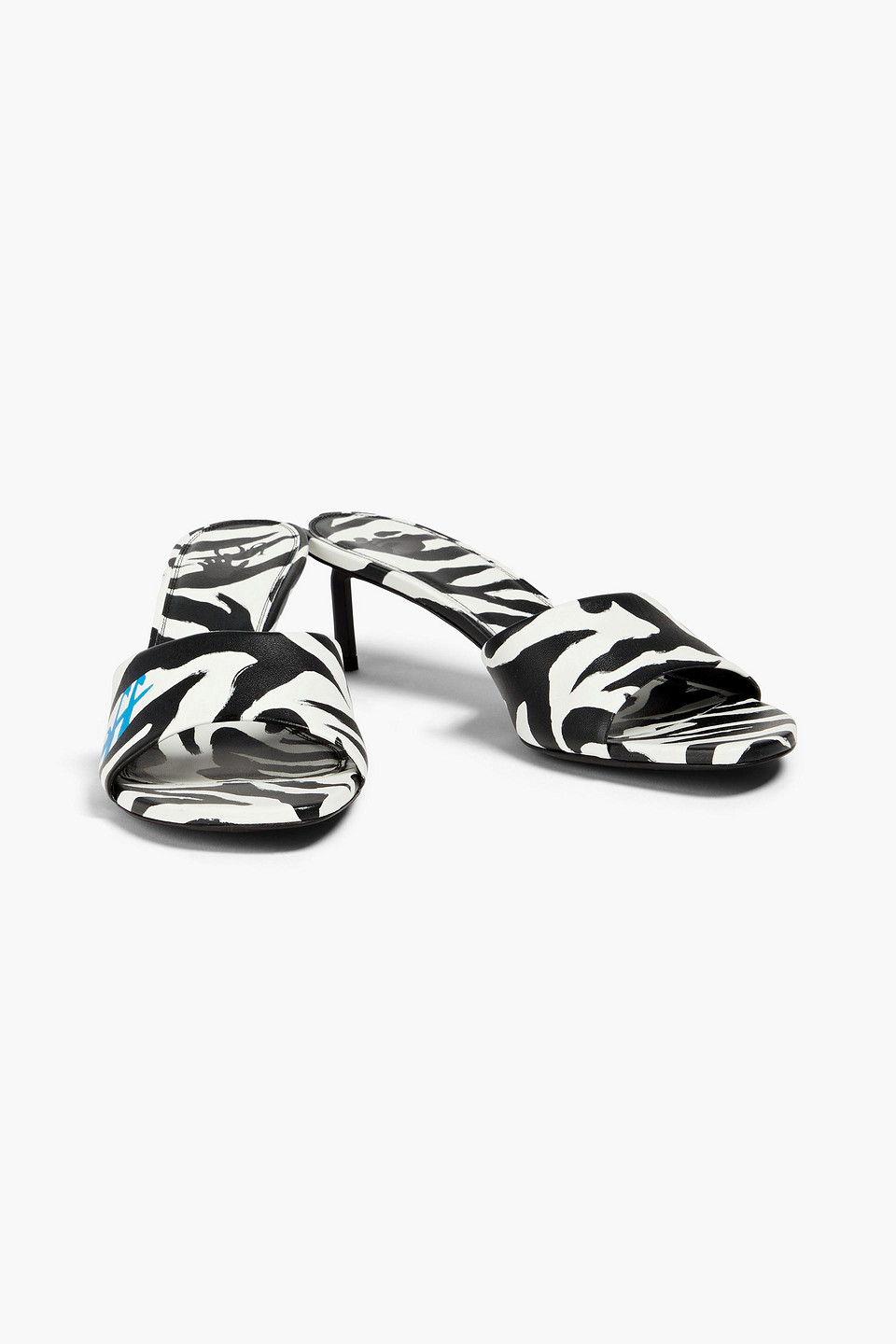  Off-white - Allen Mules Aus Leder Mit Zebraprint - Animal-print - Eu 35 