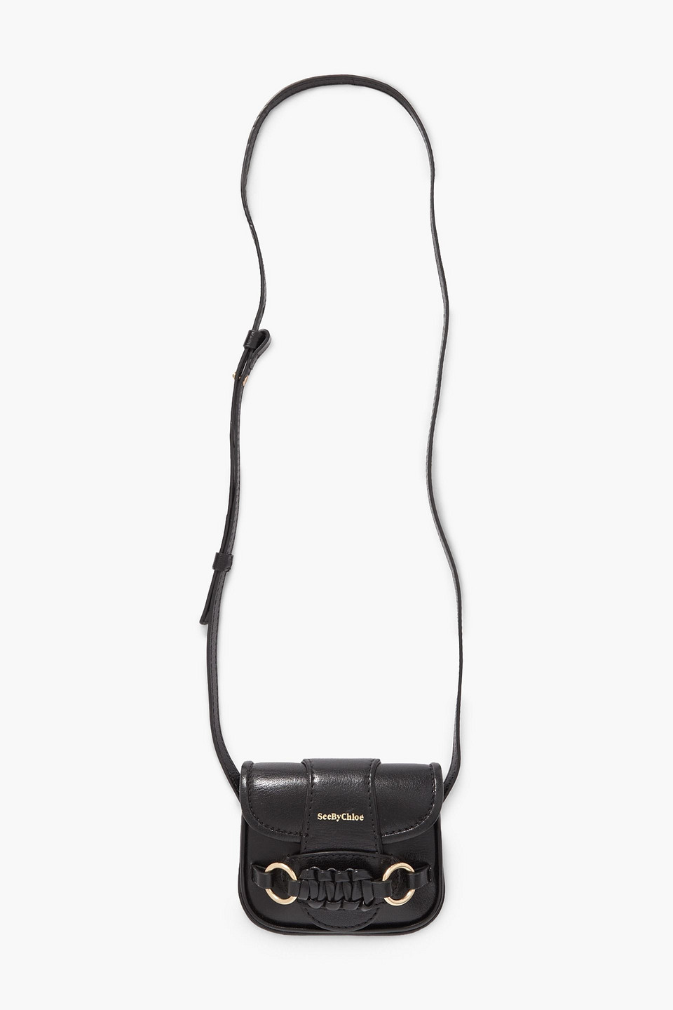 See By Chloé Saddie Embellished Leather Shoulder Bag In Black