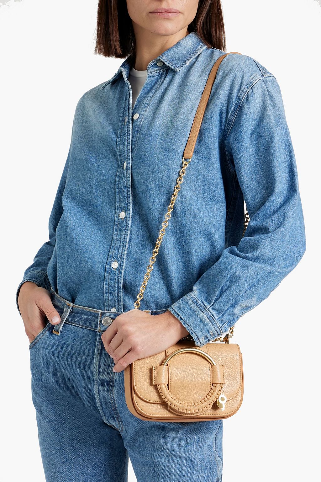 SEE BY CHLOÉ Hana pebbled-leather shoulder bag