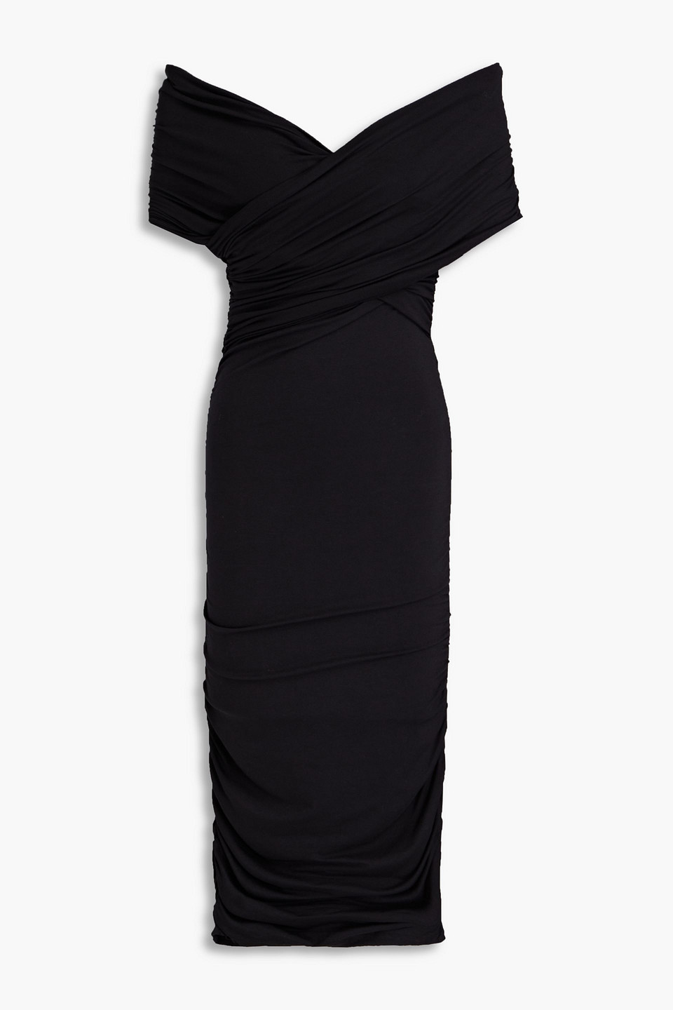 Day Birger Et Mikkelsen Margot Off-the-shoulder Gathered Jersey Dress In Black