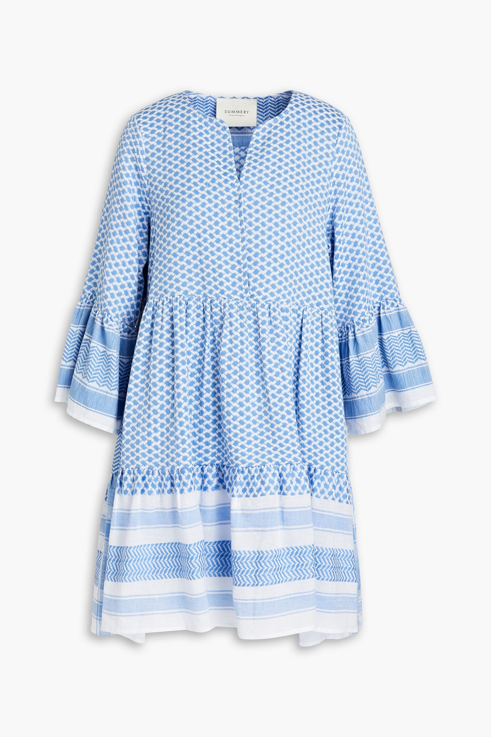 Julia gathered cotton-jacquard mini dress