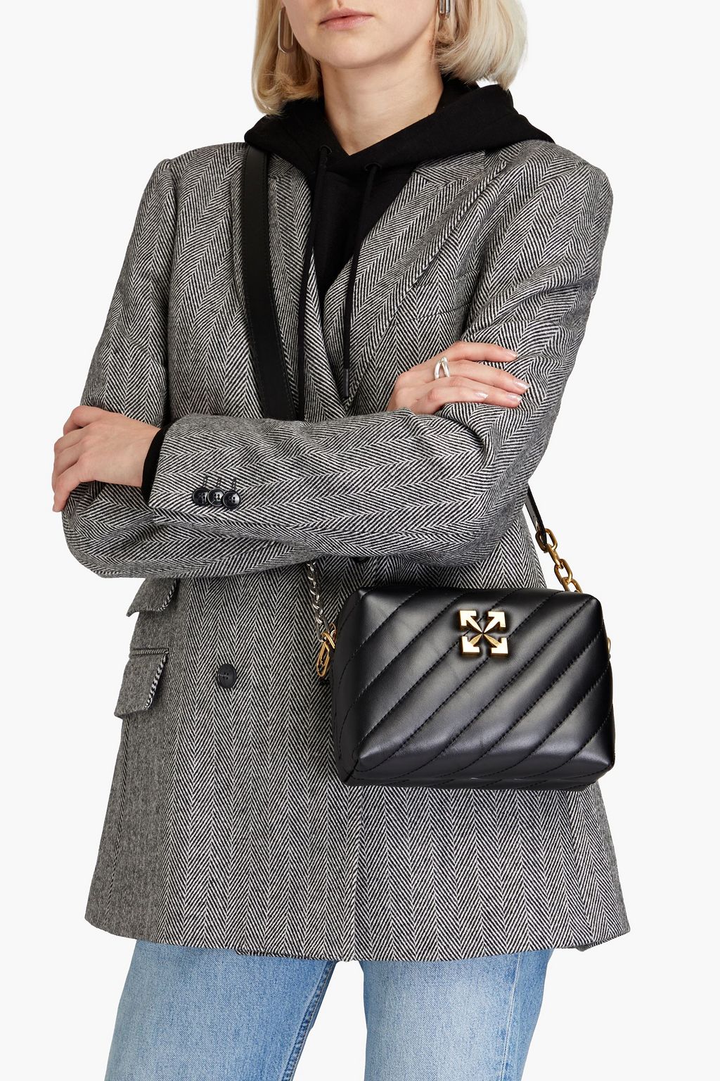 OFF-WHITE™ Jackhammer quilted leather cross-body bag