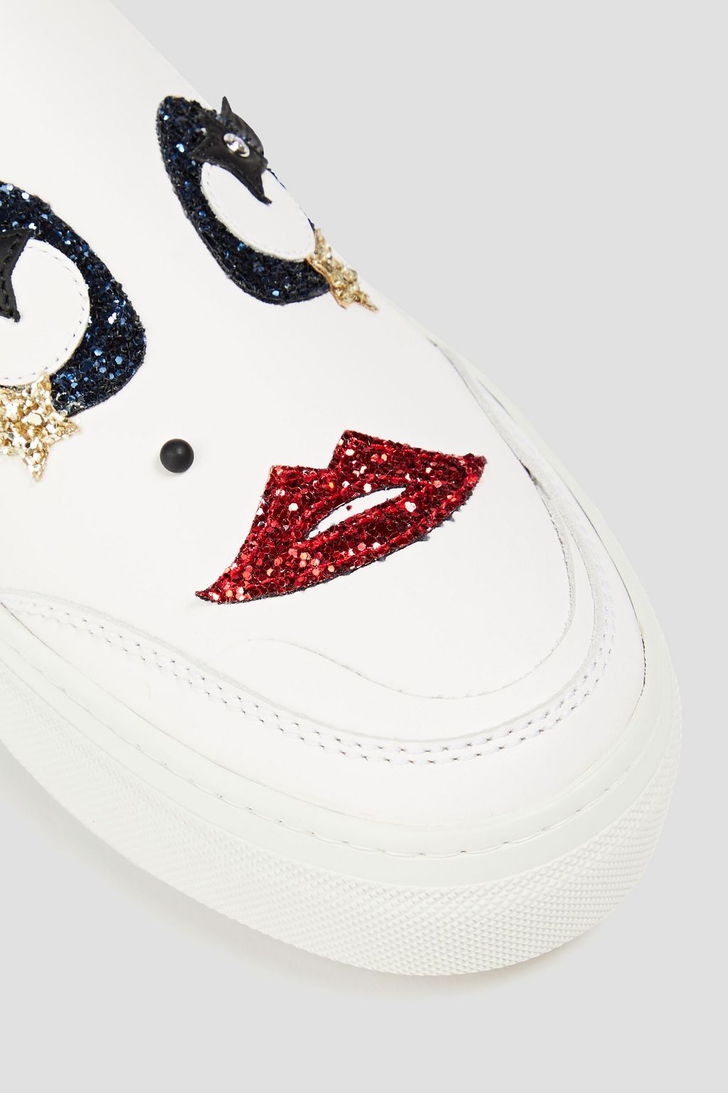 TOD'S Embellished leather slip-on sneakers