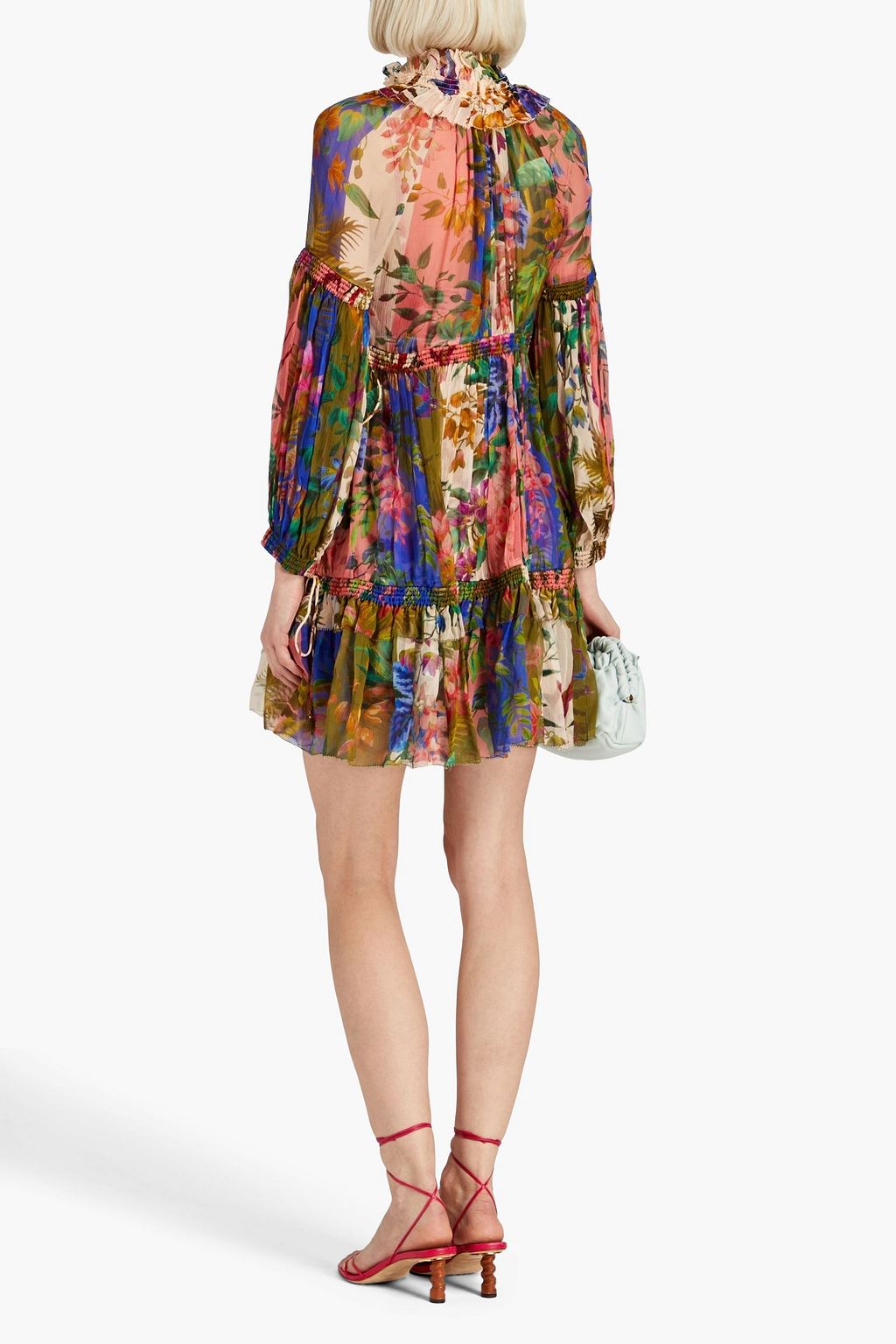 ZIMMERMANN Tropicana ruffled floral-print silk-crepon mini dress