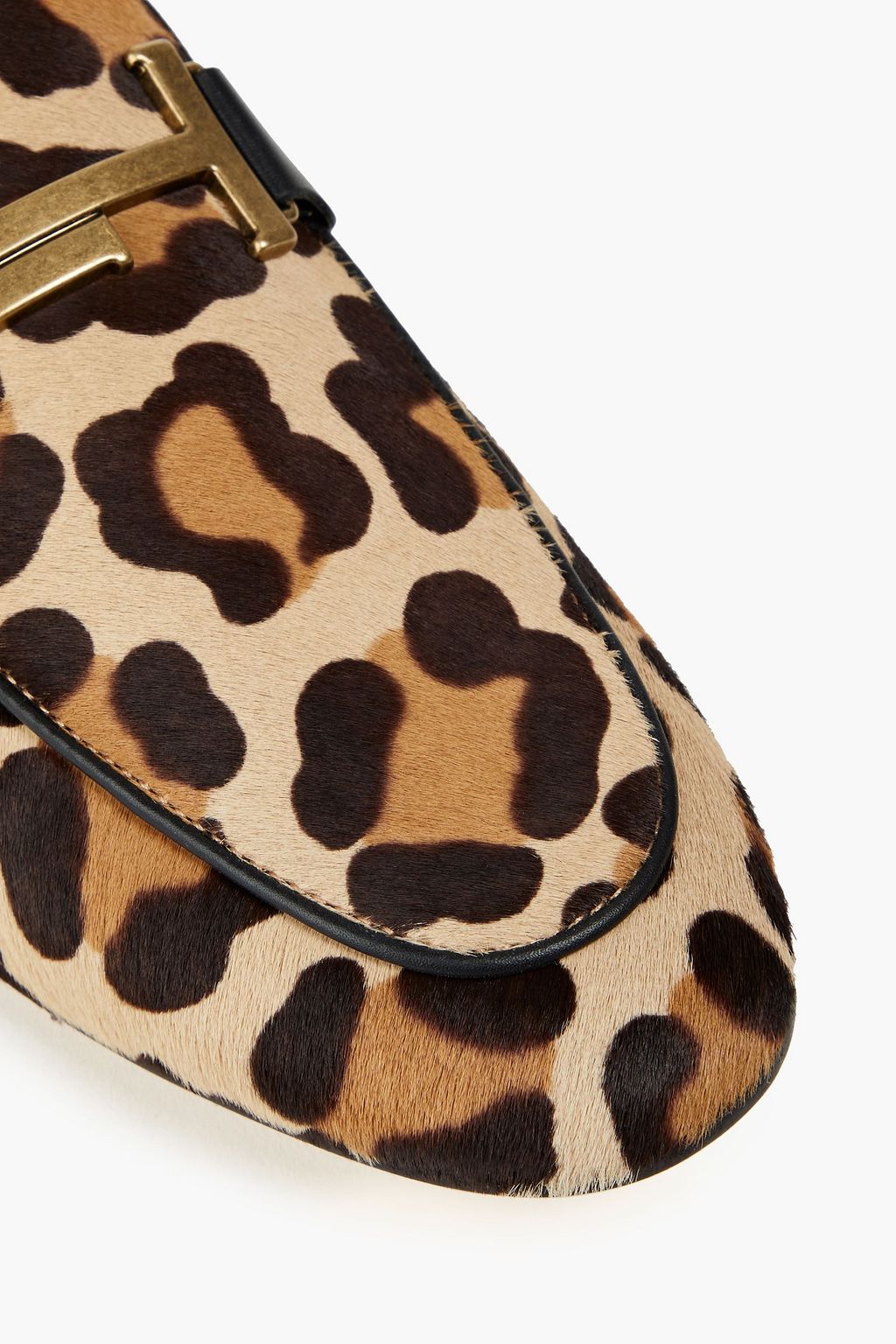 TOD'S Double T leopard-print calf hair loafers