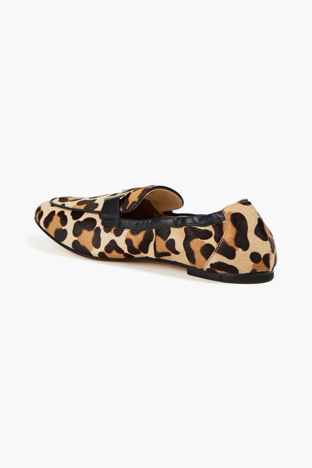 TOD'S Double T leopard-print calf hair loafers